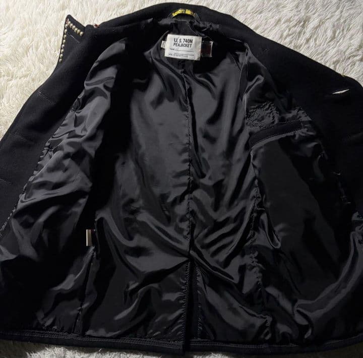 美品■schott HTC ピーコート　スタッズ ネイビー　7117 36