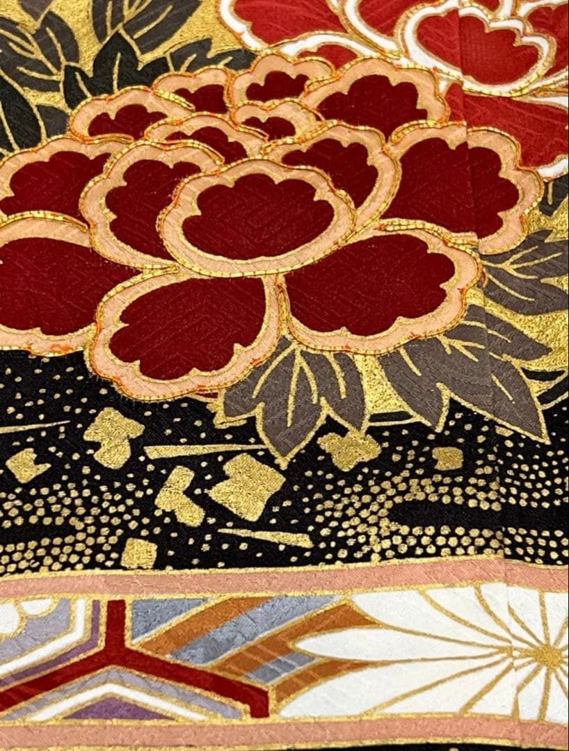 振り袖　フルセット　長襦袢　金彩加工　刺繍入り　ますいわ屋　重ね襟付き　748