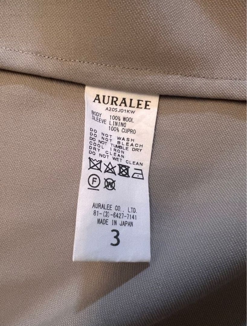 【人気】 AURALEE HARD TWIST WOOL DOBBY テーラード