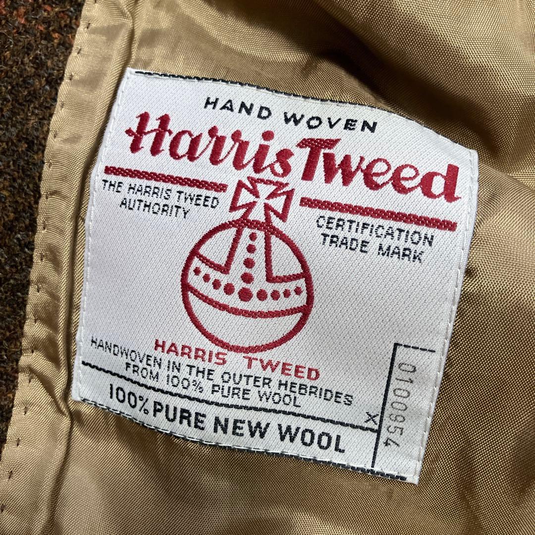 ハリスツイード80~90s USA製 ウール ツイードパッチテーラードジャケット