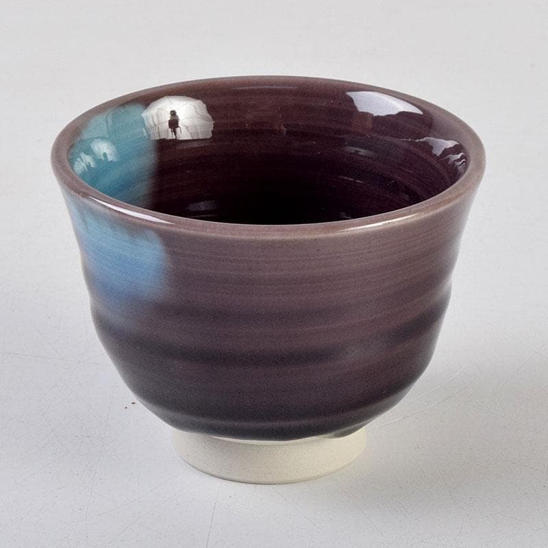 バラ 九谷焼　三代徳田八十吉　徳田正彦作　ぐい呑　共箱　V　9096