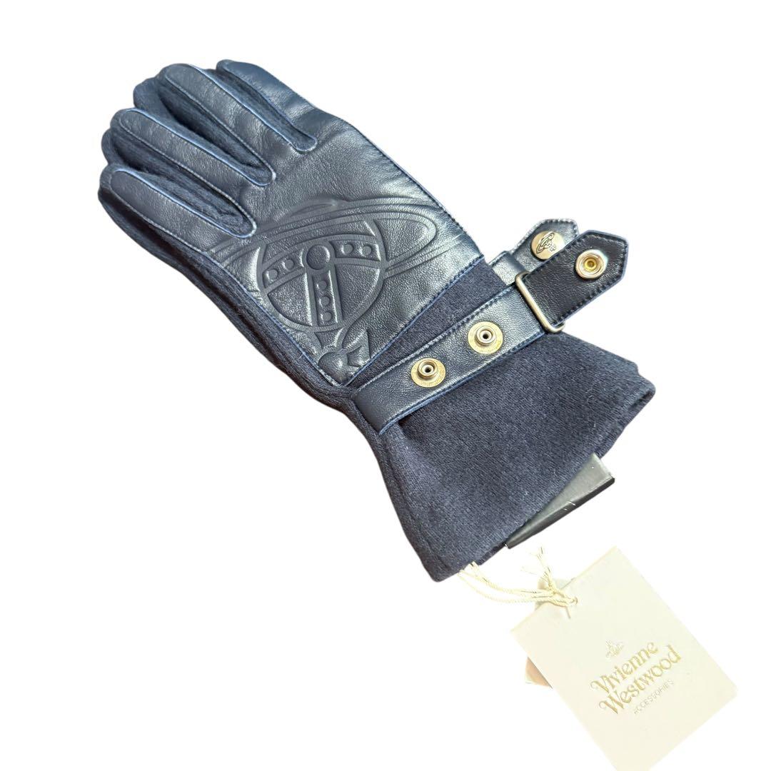 新品　未使用　ヴィヴィアンウエストウッド　手袋　ネイビー　紺