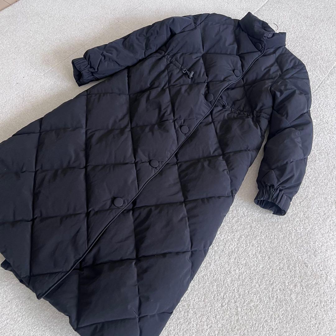 ボーダーズアットバルコニー キルティングロングコート 黒　36