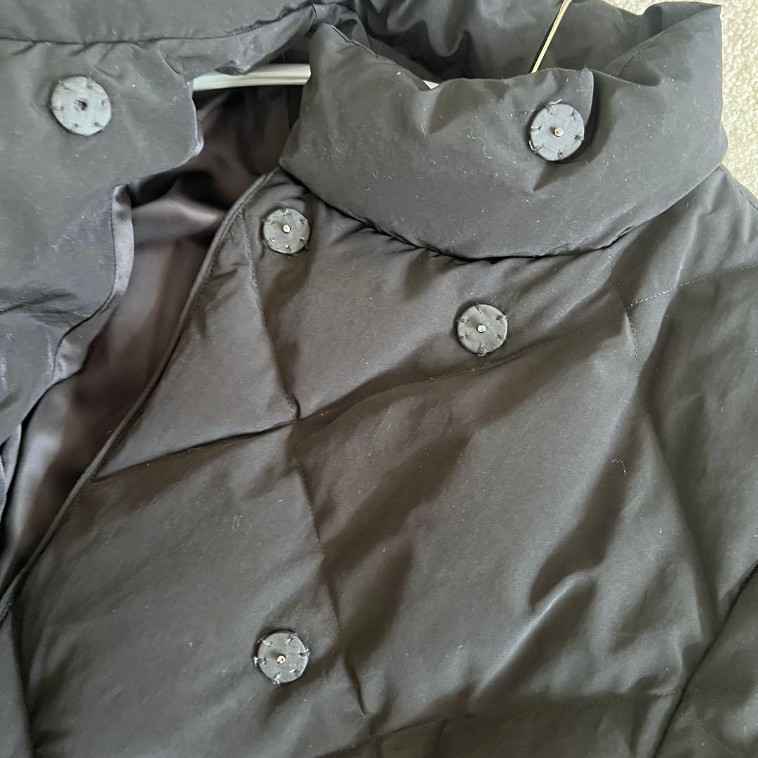 ボーダーズアットバルコニー キルティングロングコート 黒　36