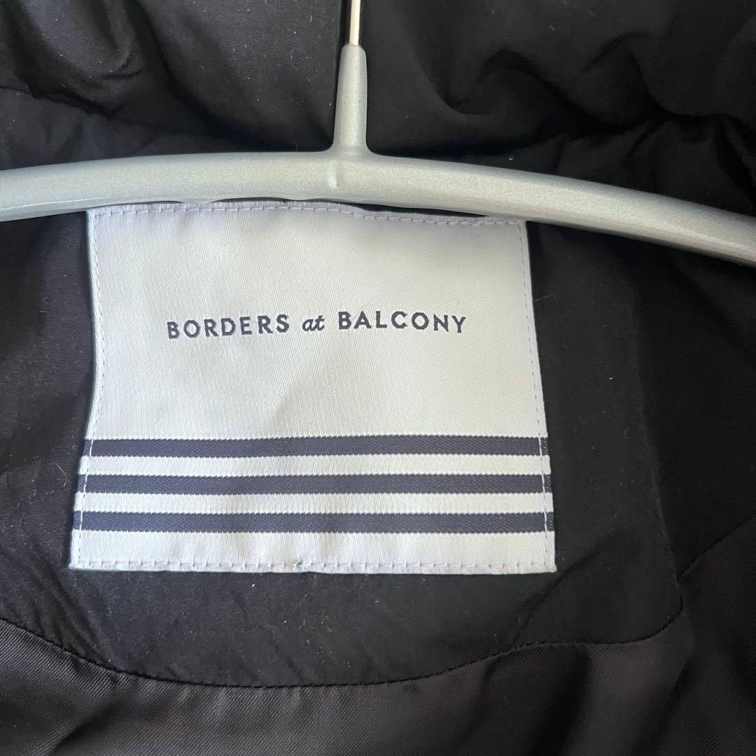 ボーダーズアットバルコニー キルティングロングコート 黒　36