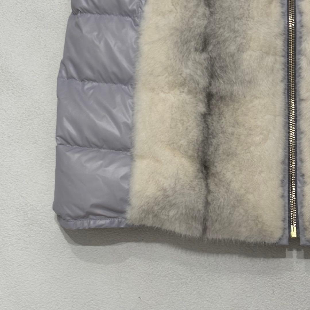 美品 定価10万　西武百貨店購入　リアルファー　ダウン　リバーシブル　ベスト