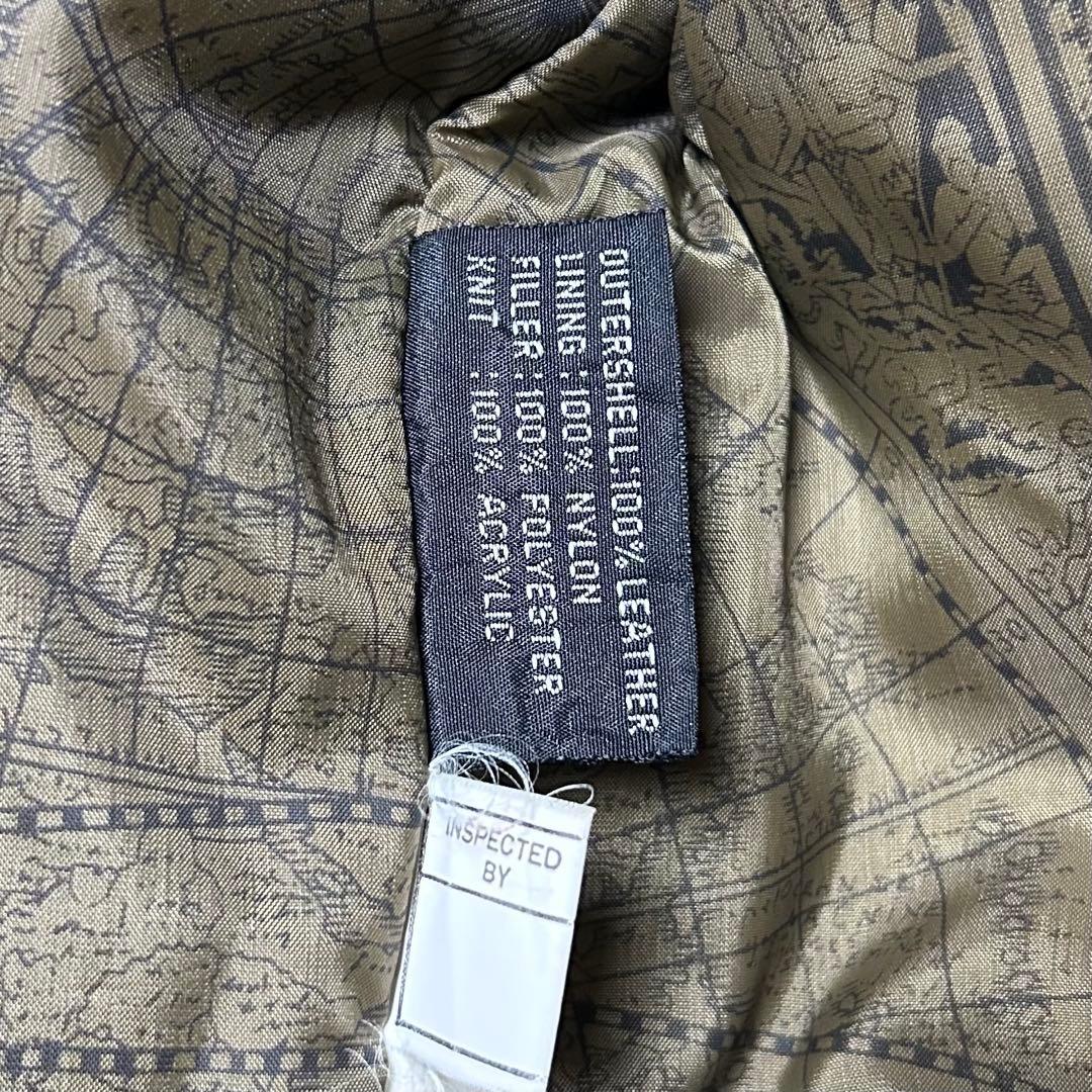 希少✨ A−2タイプ フライトジャケット 本革 スエード 総柄裏地 ブラウン系