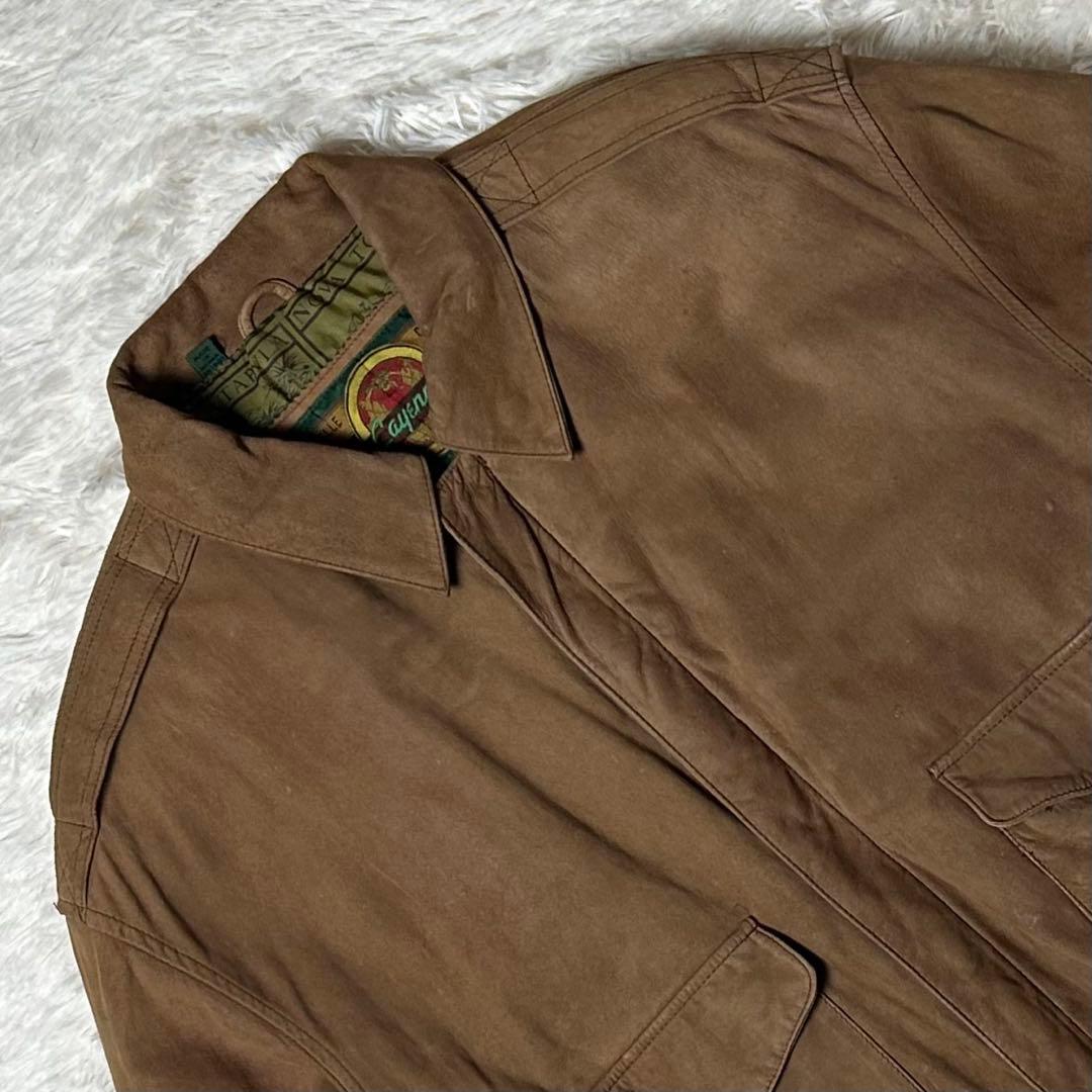 希少✨ A−2タイプ フライトジャケット 本革 スエード 総柄裏地 ブラウン系