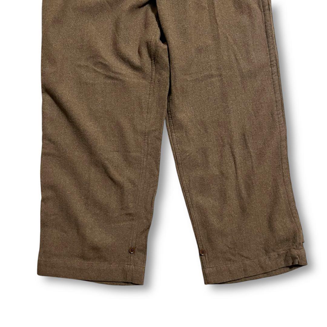 新品 定価3.4万 ナナミカ ウールヘリンボーン ワイドワークパンツ