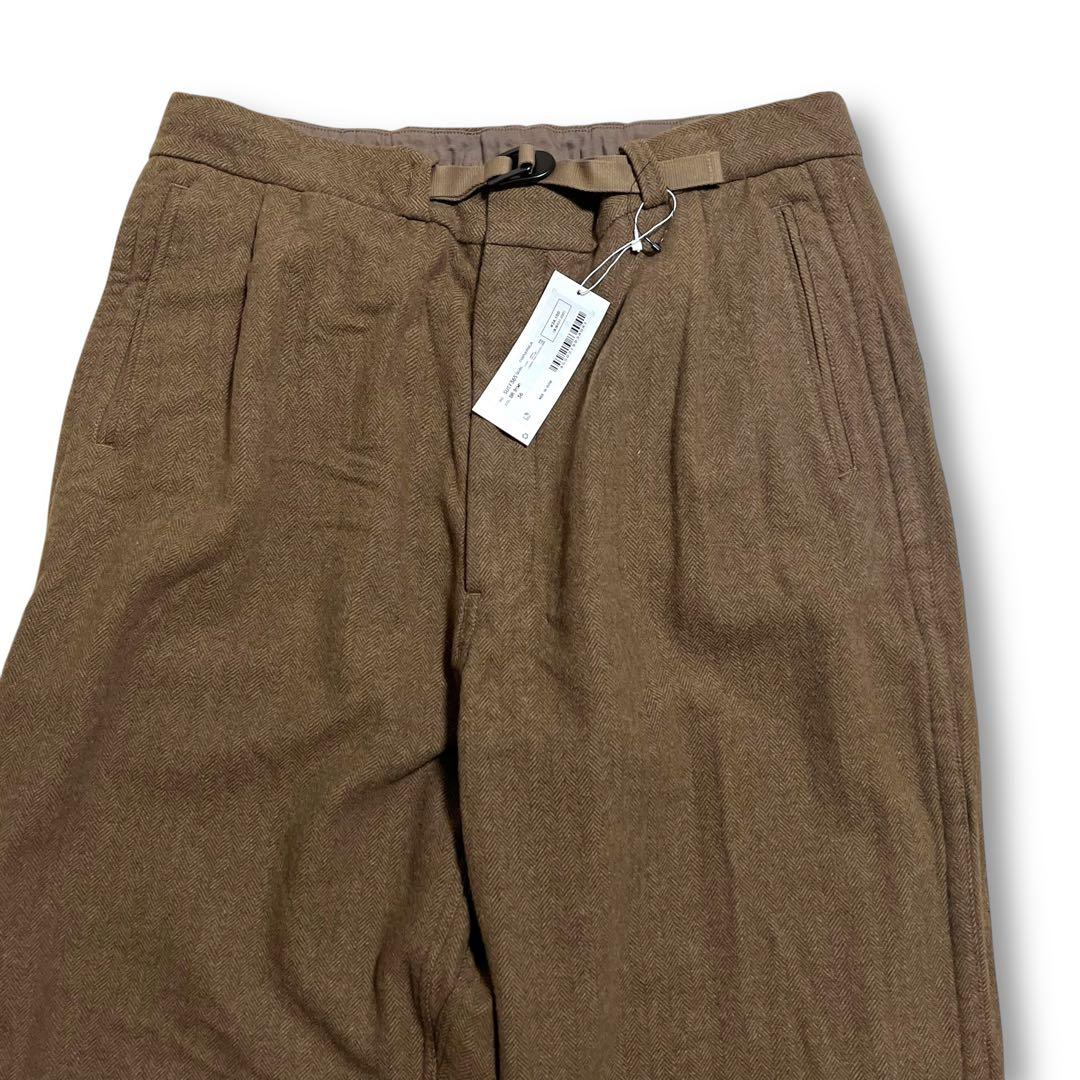 新品 定価3.4万 ナナミカ ウールヘリンボーン ワイドワークパンツ