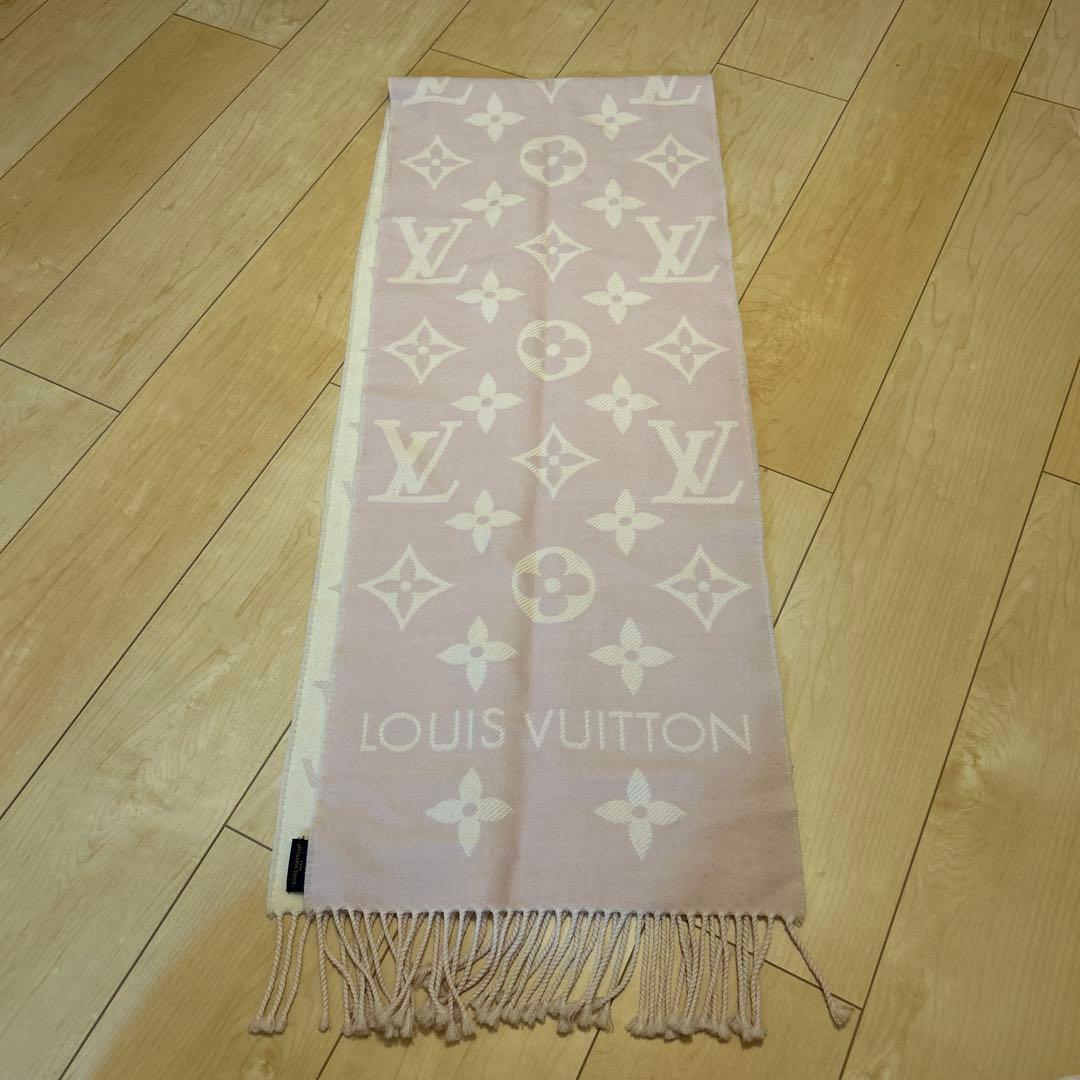 Louis Vuitton ピンク モノグラム マフラー