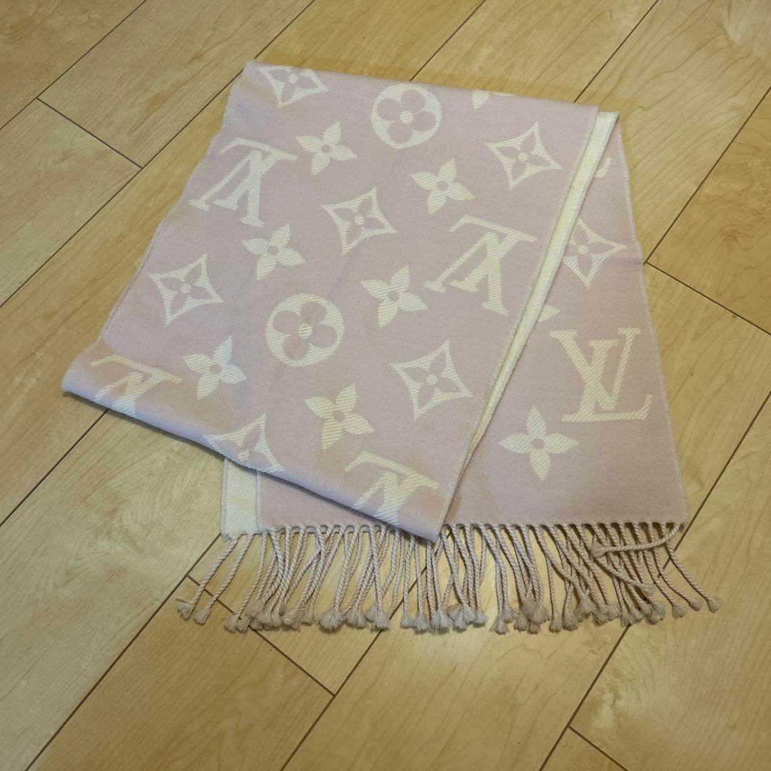 Louis Vuitton ピンク モノグラム マフラー