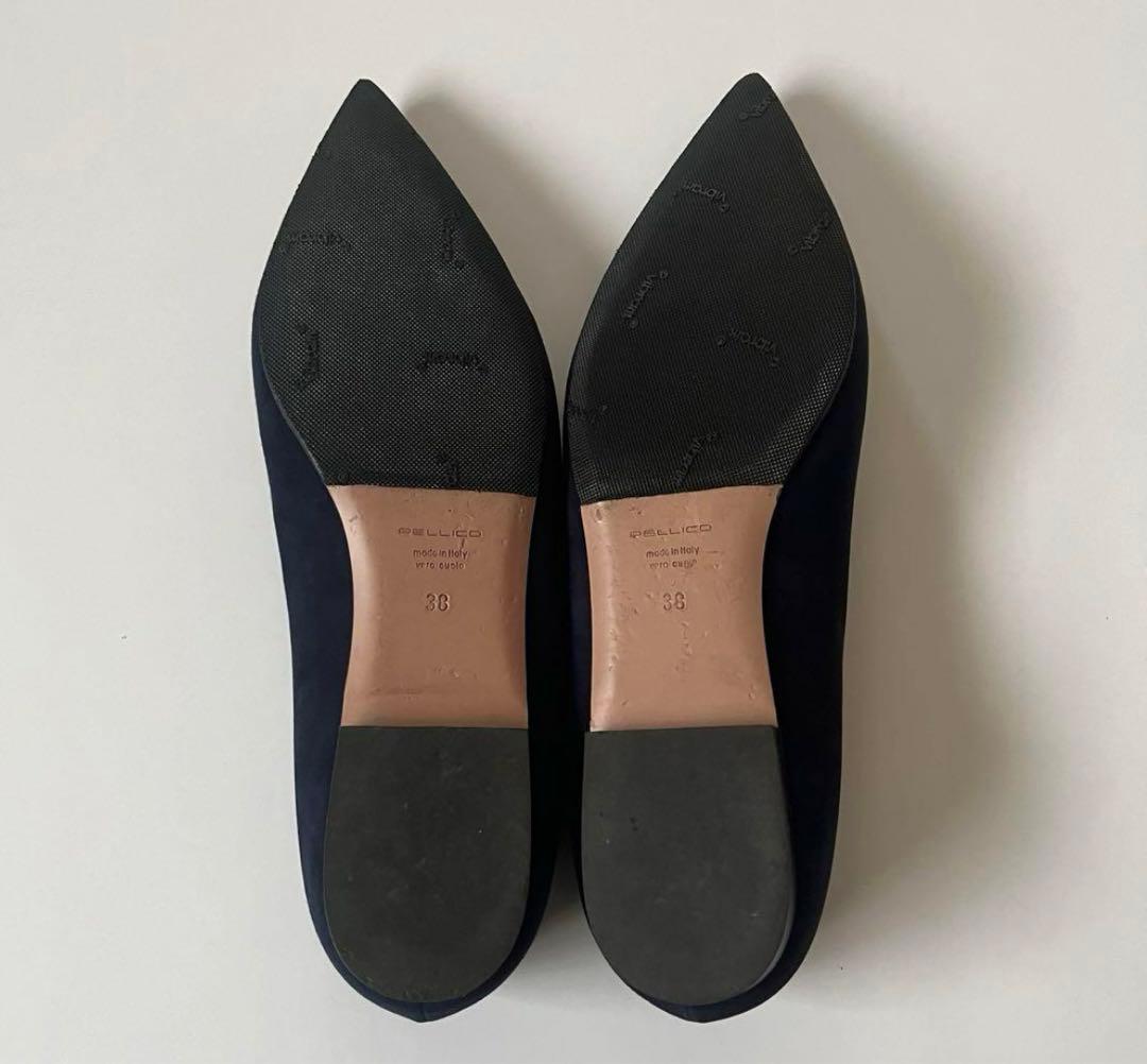 PELLICO FIBBIA ネイビー フラットシューズ