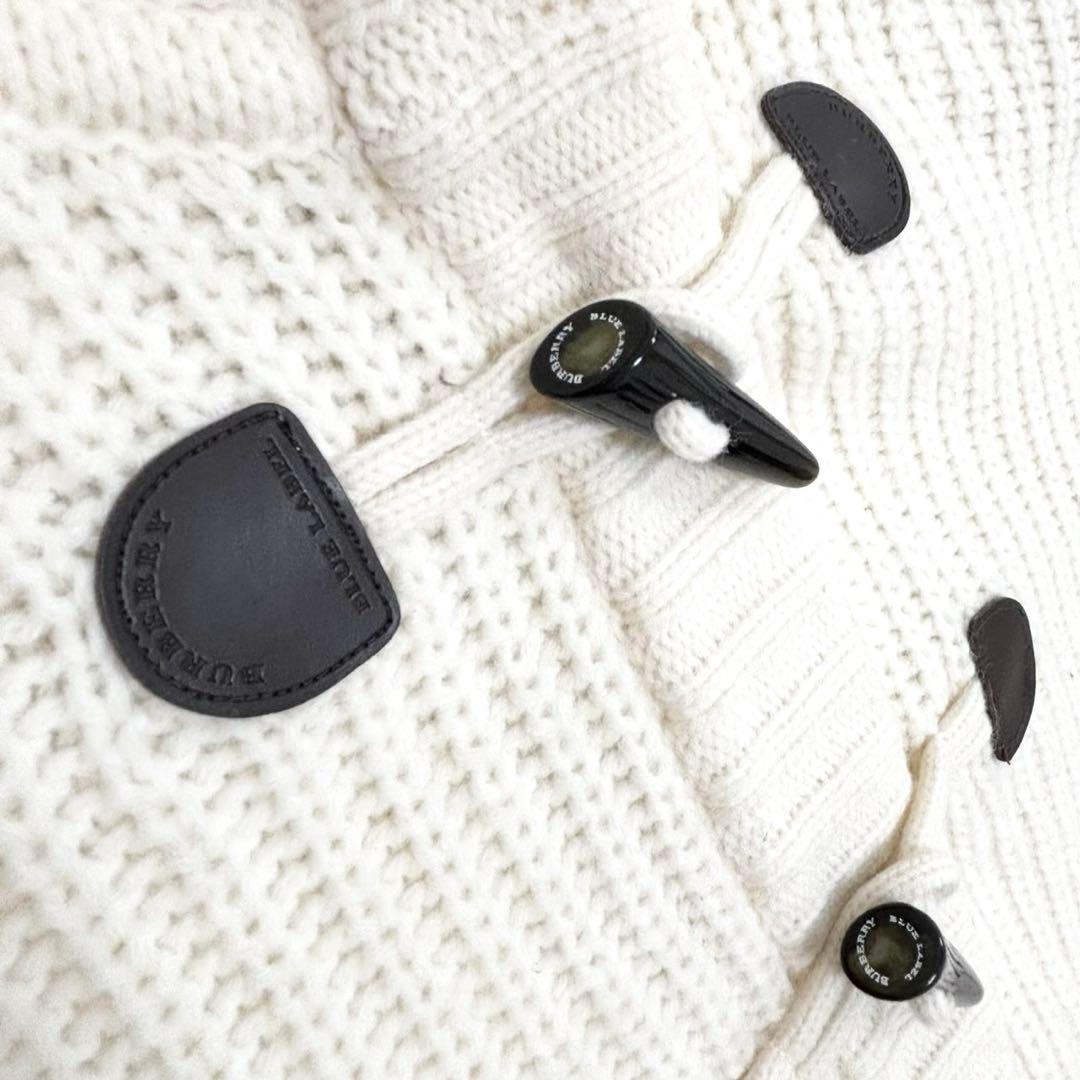 美品 バーバリー ブルーレーベル ニット ポンチョ 金ボタン 38