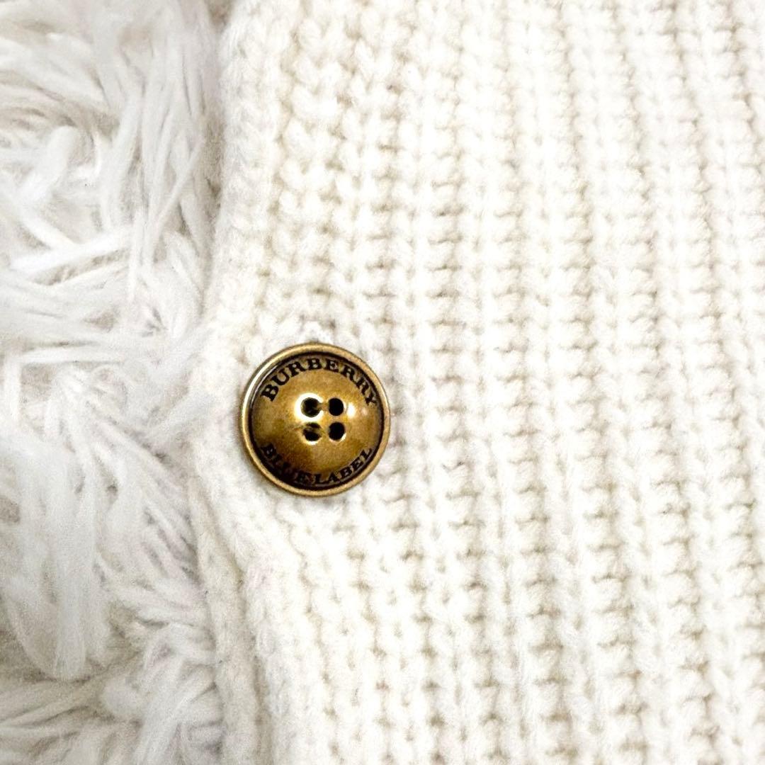 美品 バーバリー ブルーレーベル ニット ポンチョ 金ボタン 38