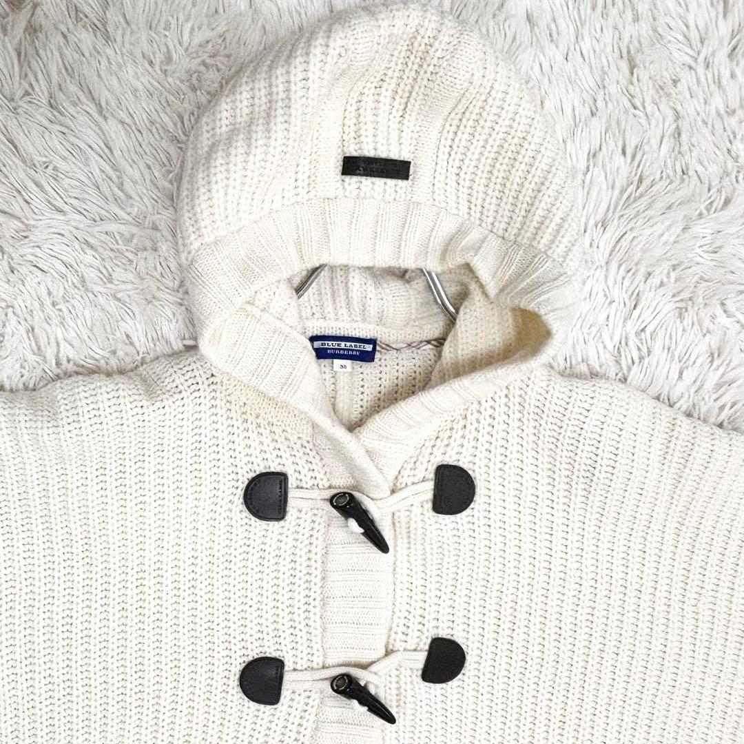 美品 バーバリー ブルーレーベル ニット ポンチョ 金ボタン 38