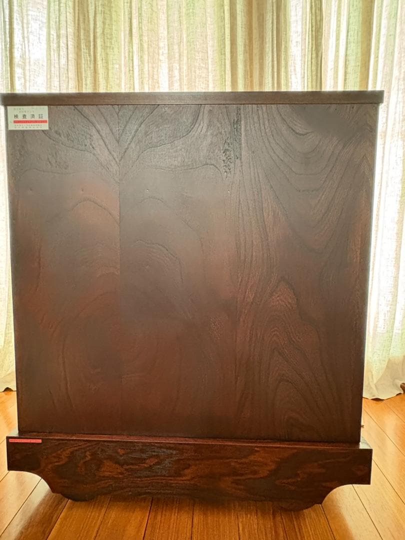 美品 岩谷堂箪笥 車タンス 帳場タンス 民芸家具 オリジナル格子140413錠付