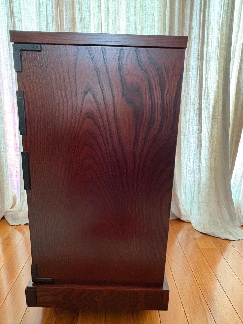 美品 岩谷堂箪笥 車タンス 帳場タンス 民芸家具 オリジナル格子140413錠付