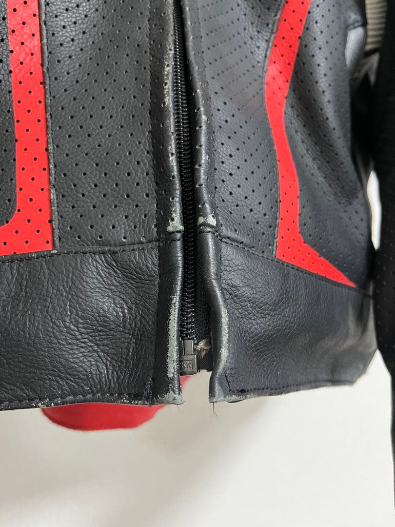 TAICHI バイク レザー ジャケット ブラック/レッド RSJ832