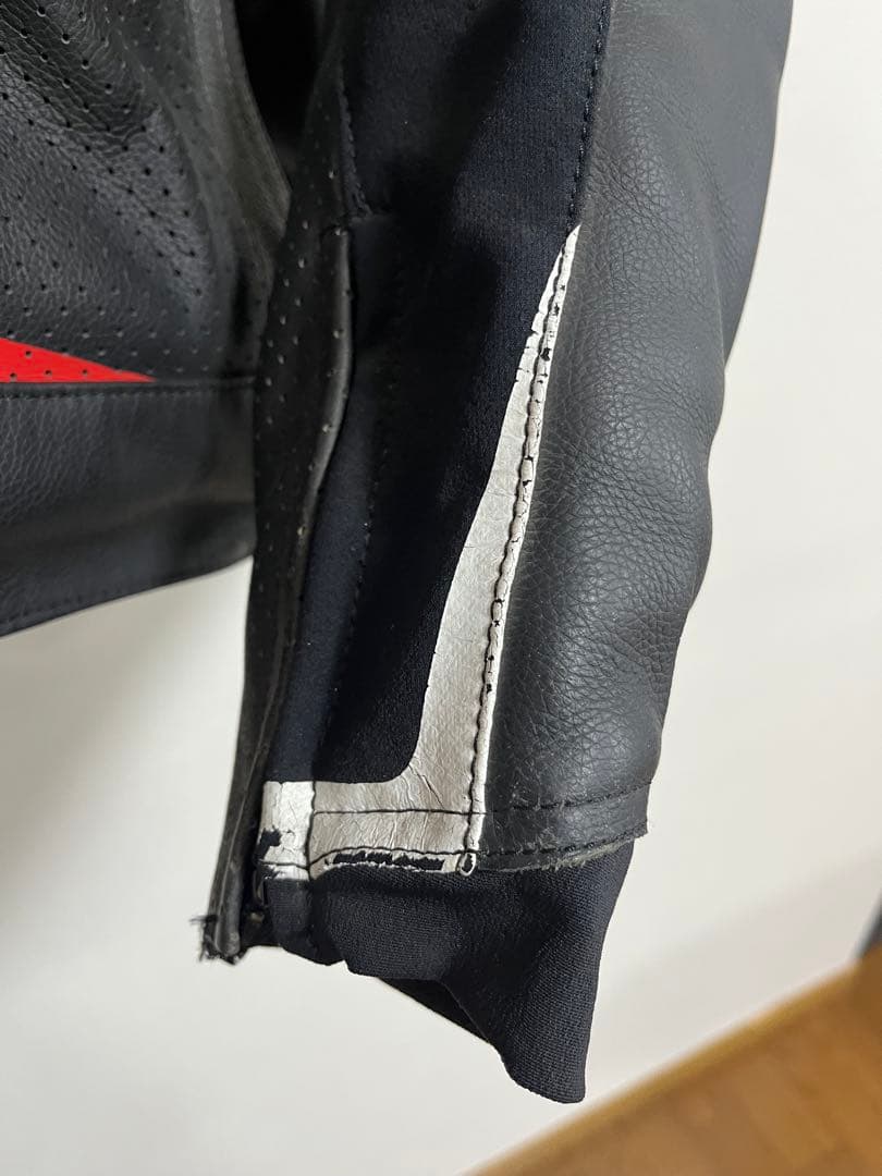 TAICHI バイク レザー ジャケット ブラック/レッド RSJ832