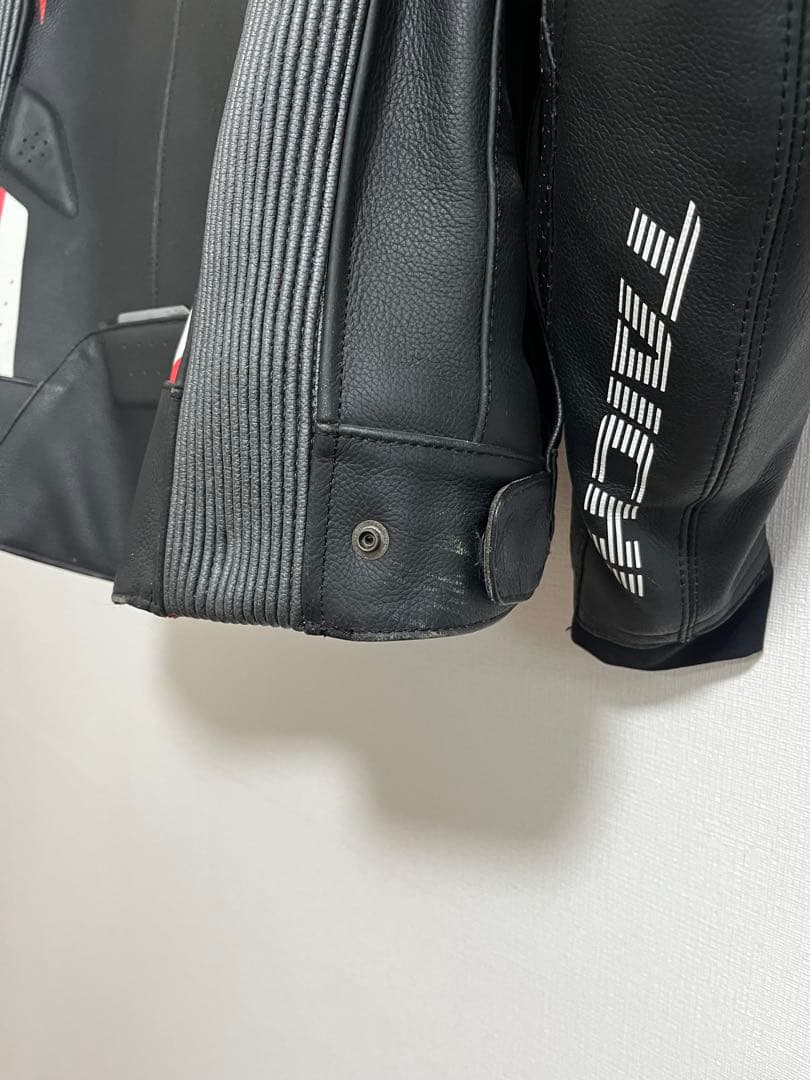 TAICHI バイク レザー ジャケット ブラック/レッド RSJ832