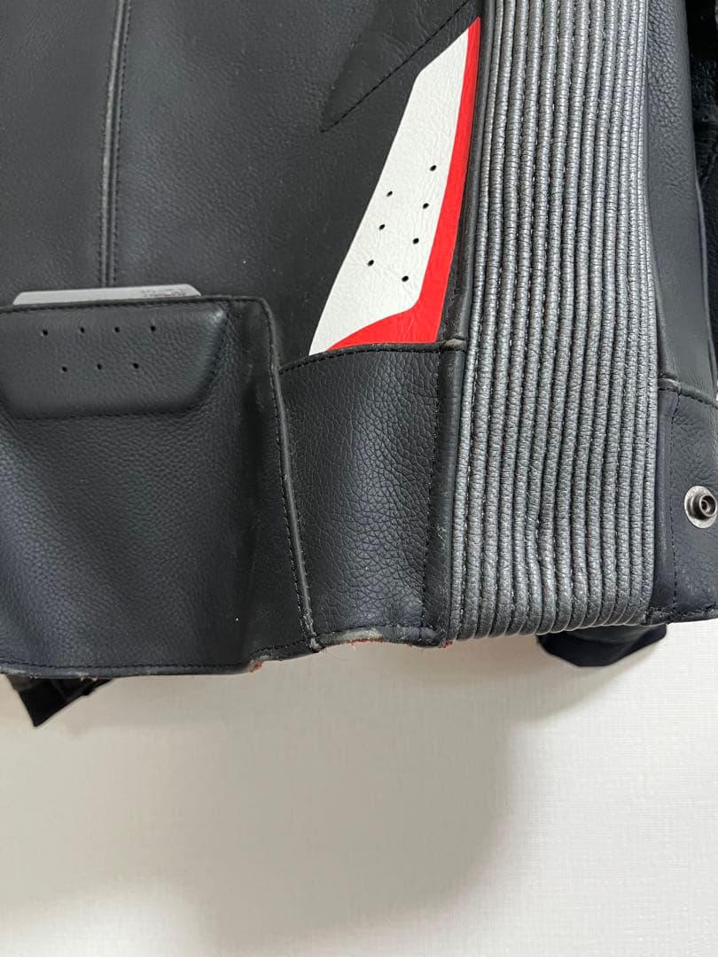 TAICHI バイク レザー ジャケット ブラック/レッド RSJ832