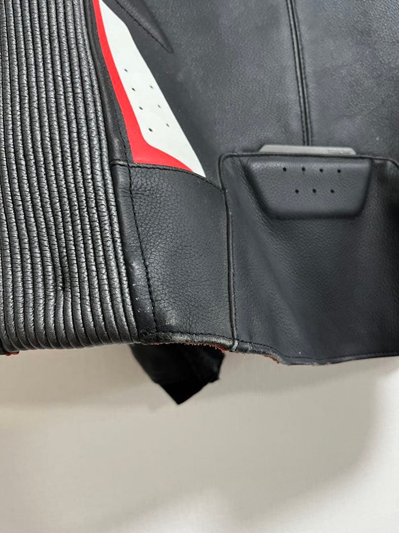 TAICHI バイク レザー ジャケット ブラック/レッド RSJ832