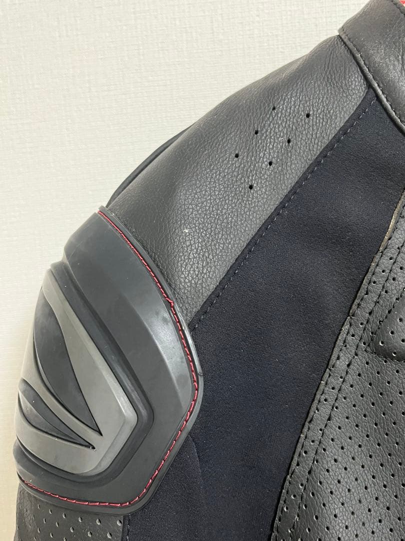 TAICHI バイク レザー ジャケット ブラック/レッド RSJ832