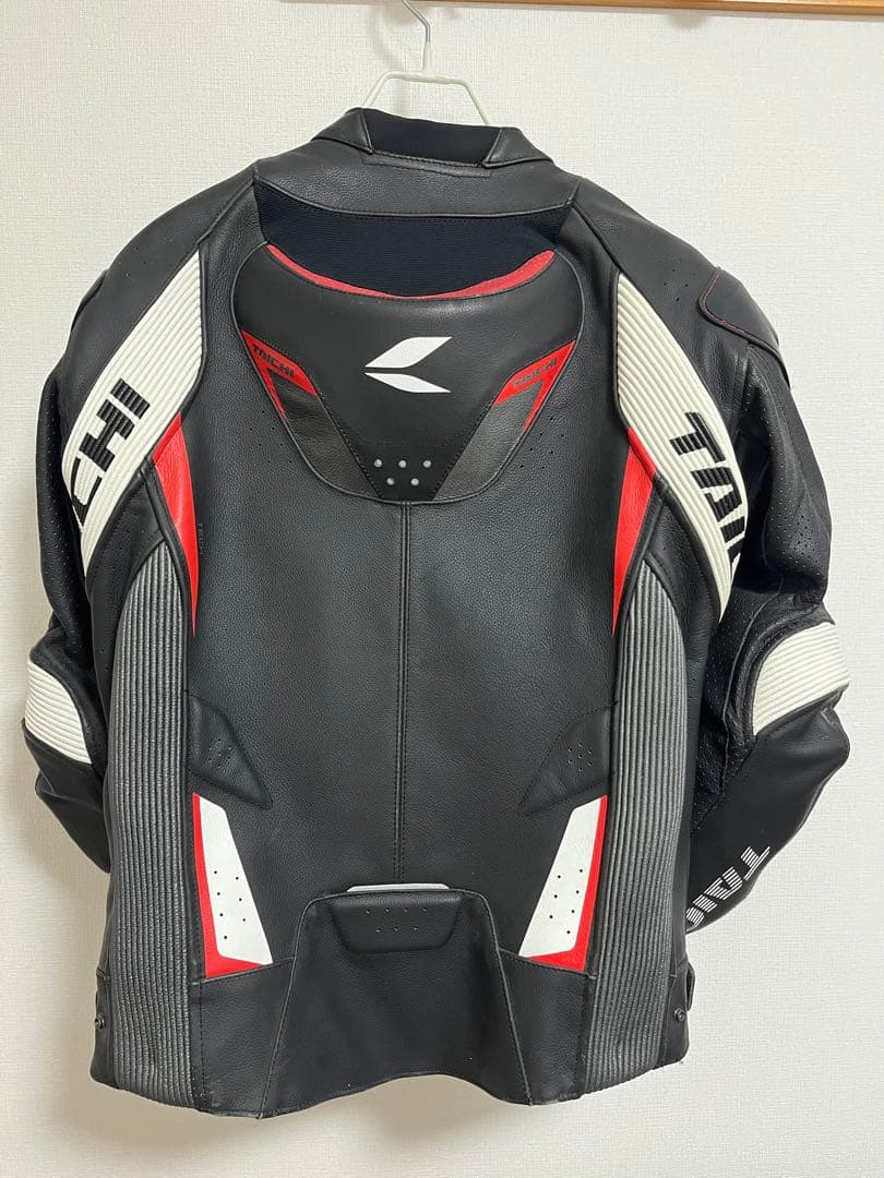 TAICHI バイク レザー ジャケット ブラック/レッド RSJ832