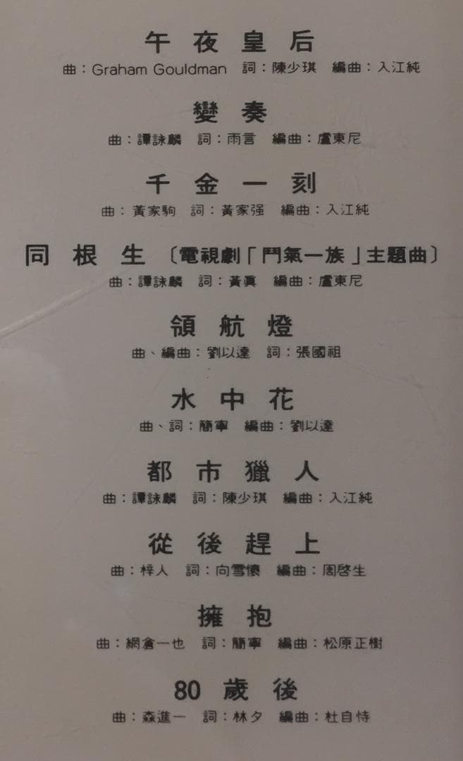 全面蒸着銀圏盤貴重CD－譚詠麟 アラン・タム・1988年「擁抱」PHILIPS