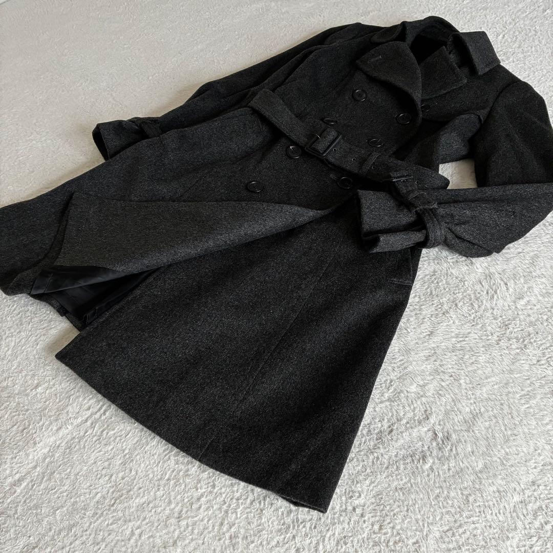 極美品 K.T キヨコタカセ カシミヤ100トレンチコート ベルテッドコート