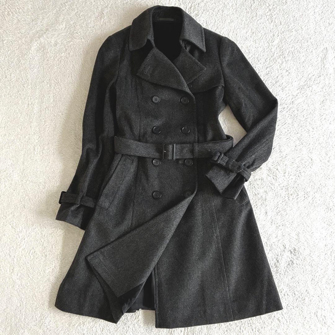 極美品 K.T キヨコタカセ カシミヤ100トレンチコート ベルテッドコート