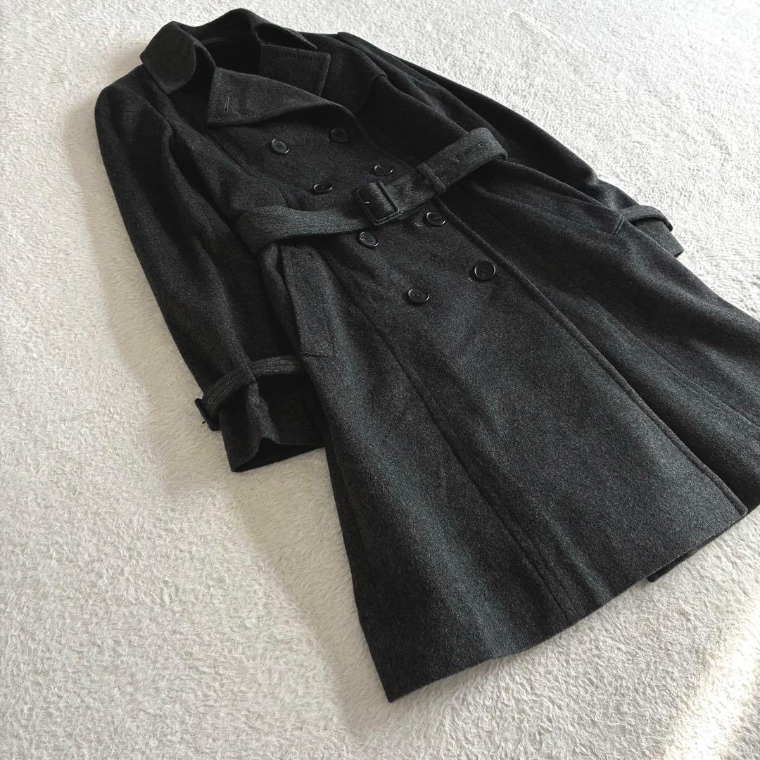 極美品 K.T キヨコタカセ カシミヤ100トレンチコート ベルテッドコート
