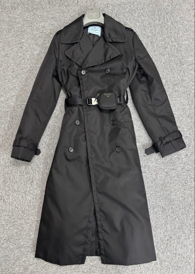 PRADA ブラック トレンチコート中綿　42