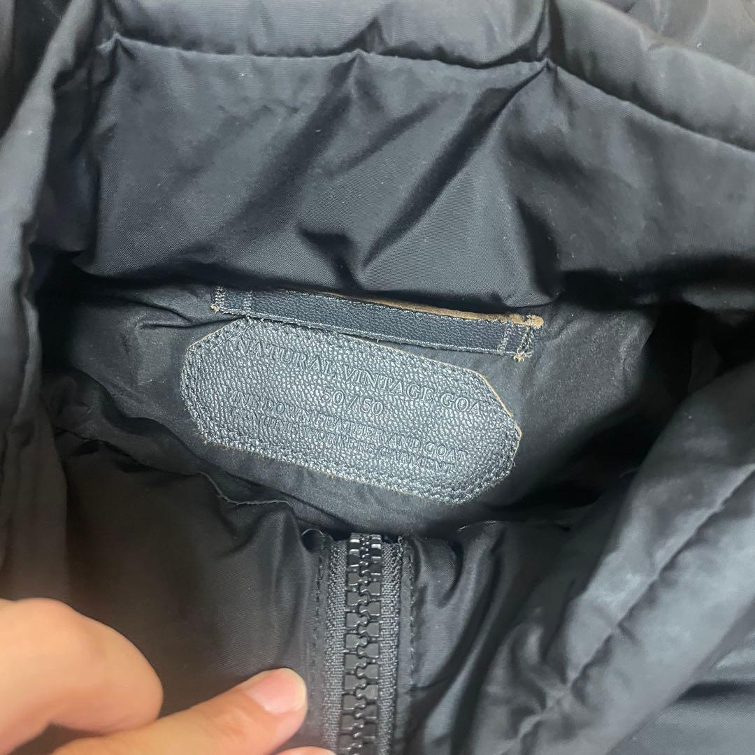 美品　NATURAL VINTAGE GOA ダウンベスト M ラクーンファー