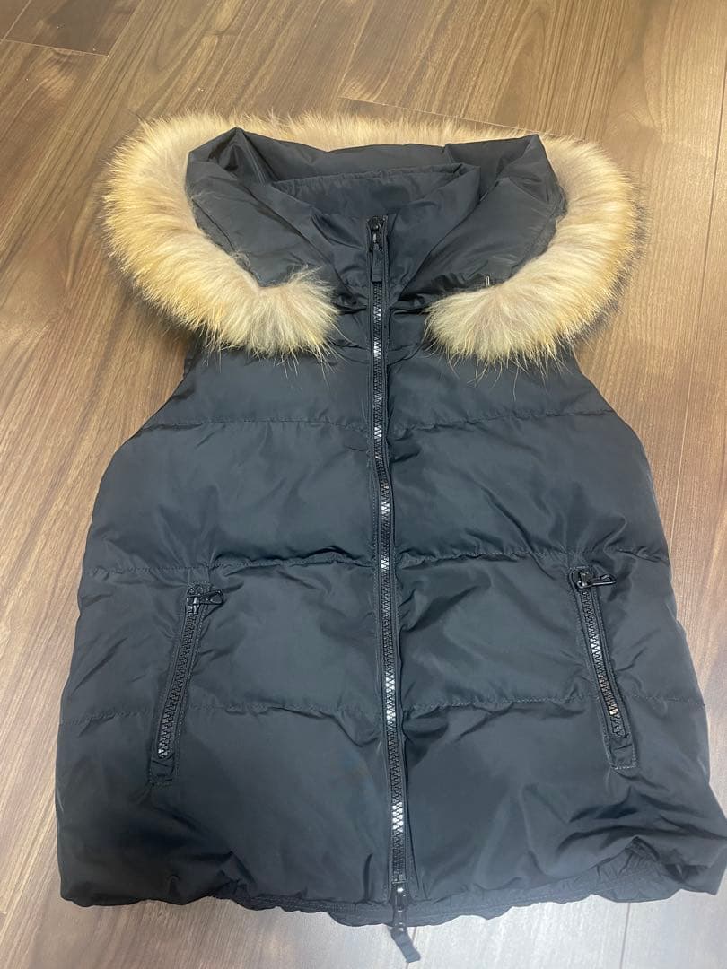 美品　NATURAL VINTAGE GOA ダウンベスト M ラクーンファー