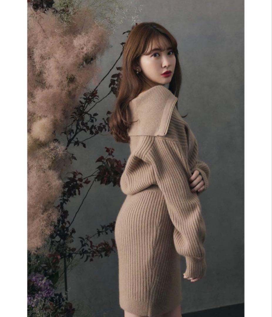 ワンピース Herlipto Half Zip Knit Mini Dress