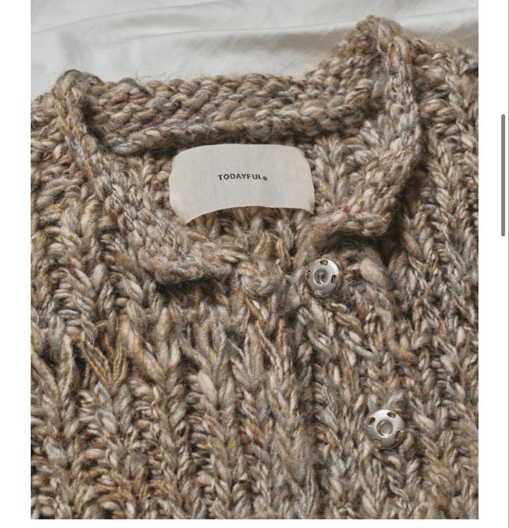 限定価格　todayful ハンドニット ベスト グレージュ