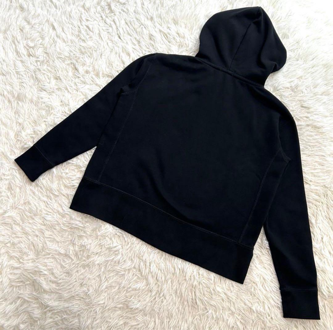 ポロラルフローレン　ジップアップパーカー　XS ブラック系　ホワイトポニー　刺繍