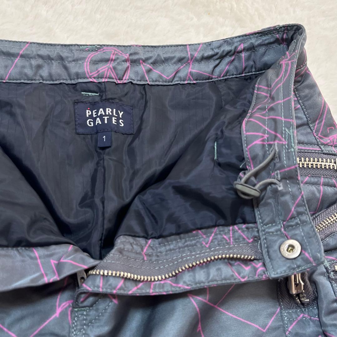 パーリーゲイツ ゴルフ ポーチ付き中綿スカート ロゴワッペン 星柄 スマイル 1