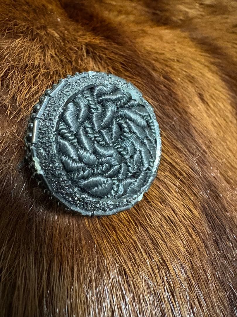 FANCY ブラウン ストライプ毛皮コート