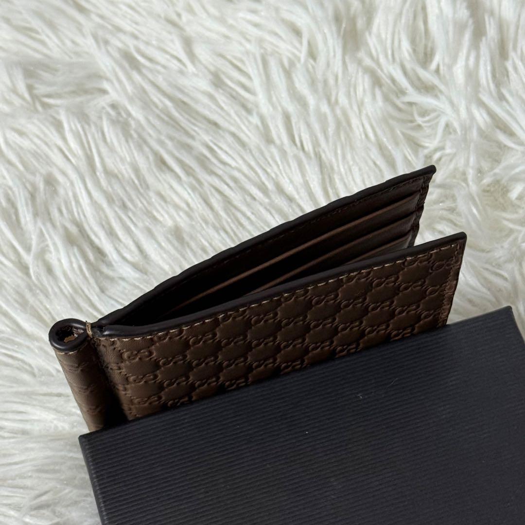 ⭐️新品未使用⭐️　GUCCI　マイクログッチシマ　マネークリップ　二つ折り財布