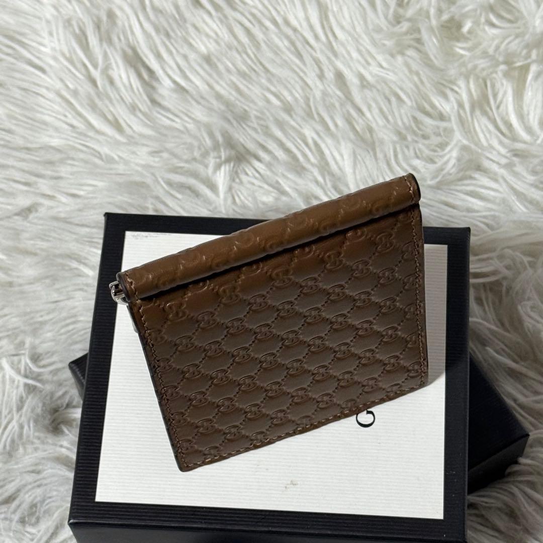 ⭐️新品未使用⭐️　GUCCI　マイクログッチシマ　マネークリップ　二つ折り財布