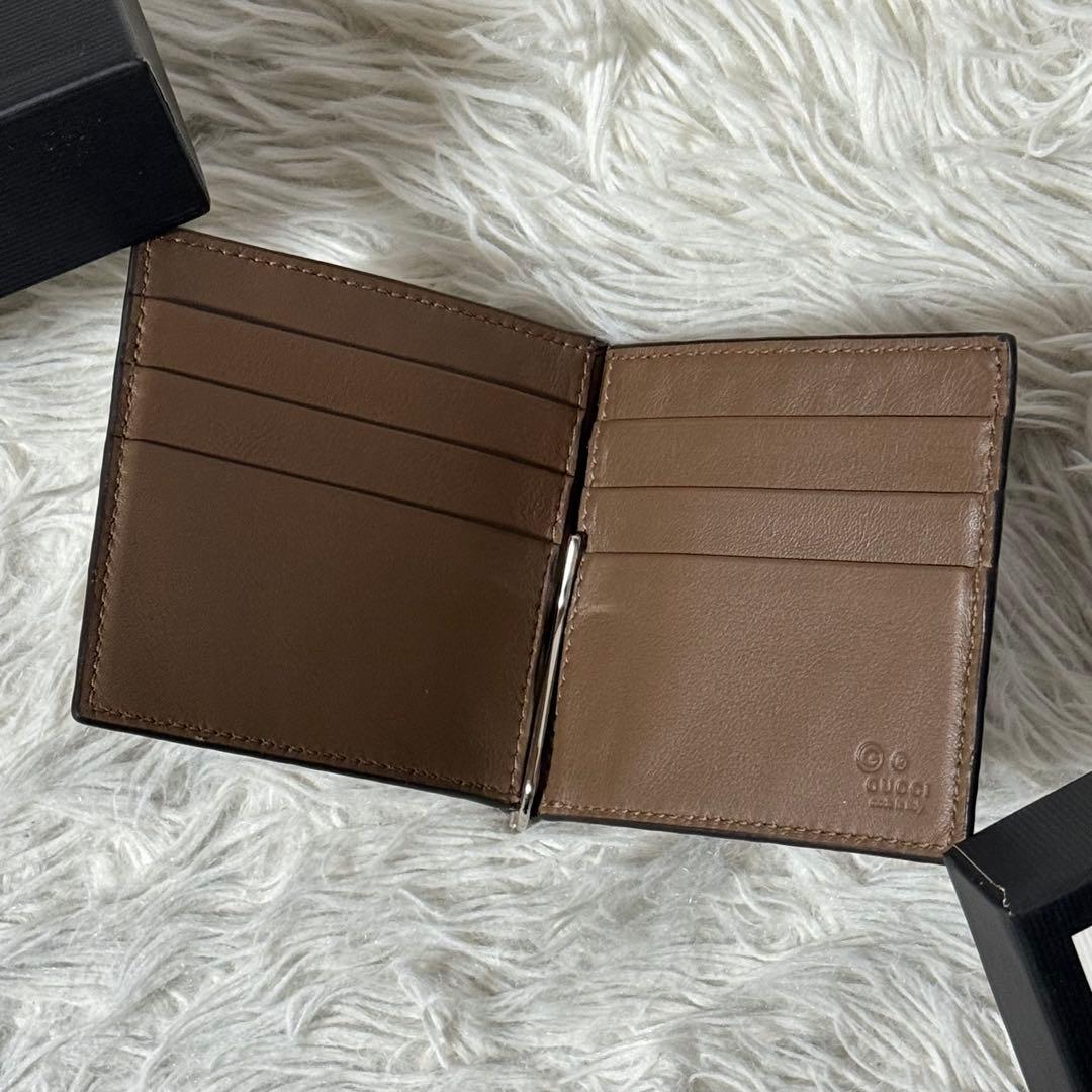 ⭐️新品未使用⭐️　GUCCI　マイクログッチシマ　マネークリップ　二つ折り財布