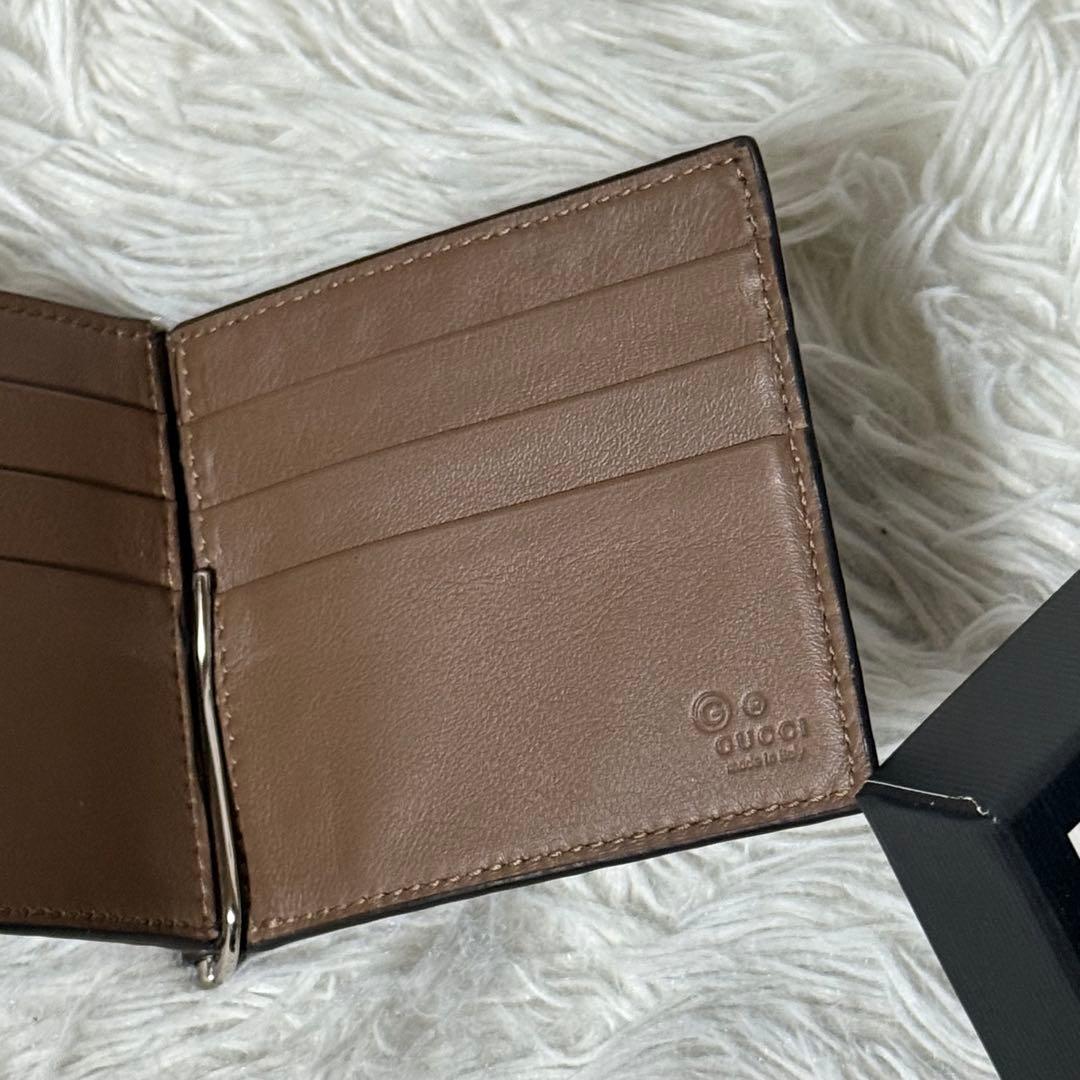 ⭐️新品未使用⭐️　GUCCI　マイクログッチシマ　マネークリップ　二つ折り財布