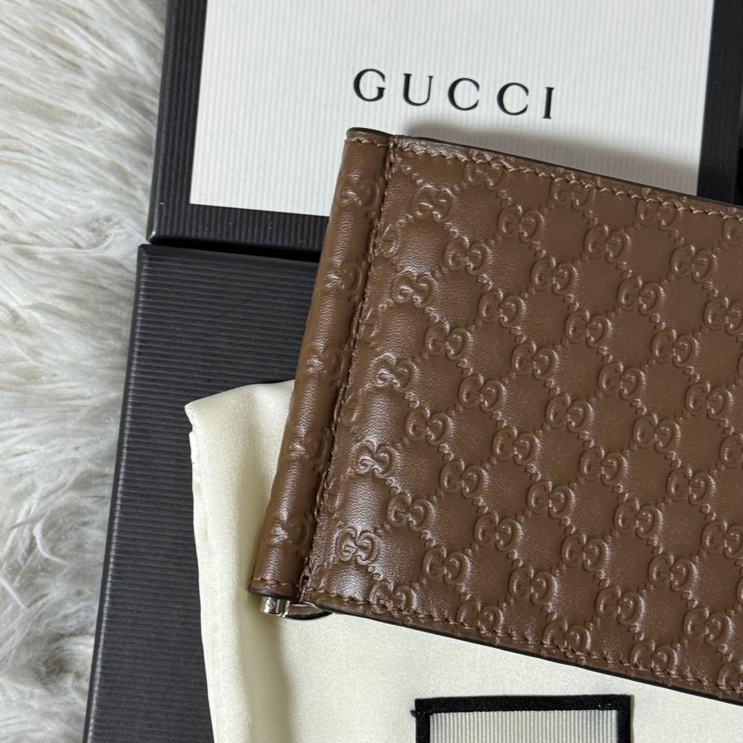 ⭐️新品未使用⭐️　GUCCI　マイクログッチシマ　マネークリップ　二つ折り財布