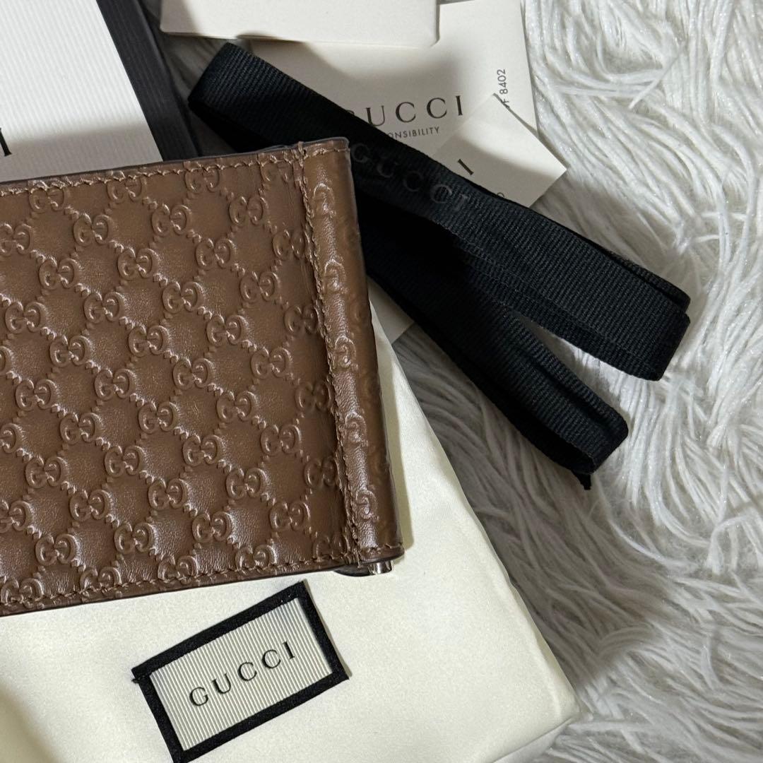 ⭐️新品未使用⭐️　GUCCI　マイクログッチシマ　マネークリップ　二つ折り財布