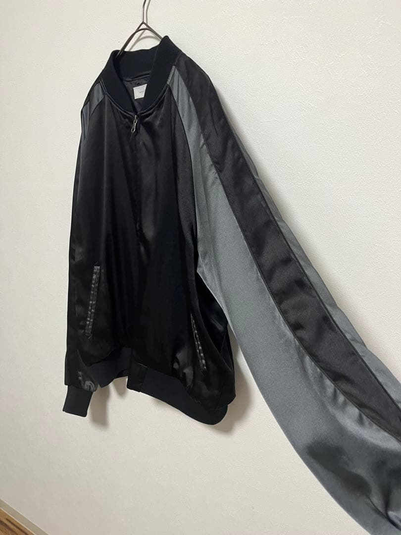 アダムエロペ ユーフォリア スカジャン M 刺繍 オーバーサイズ でかロゴ 黒灰