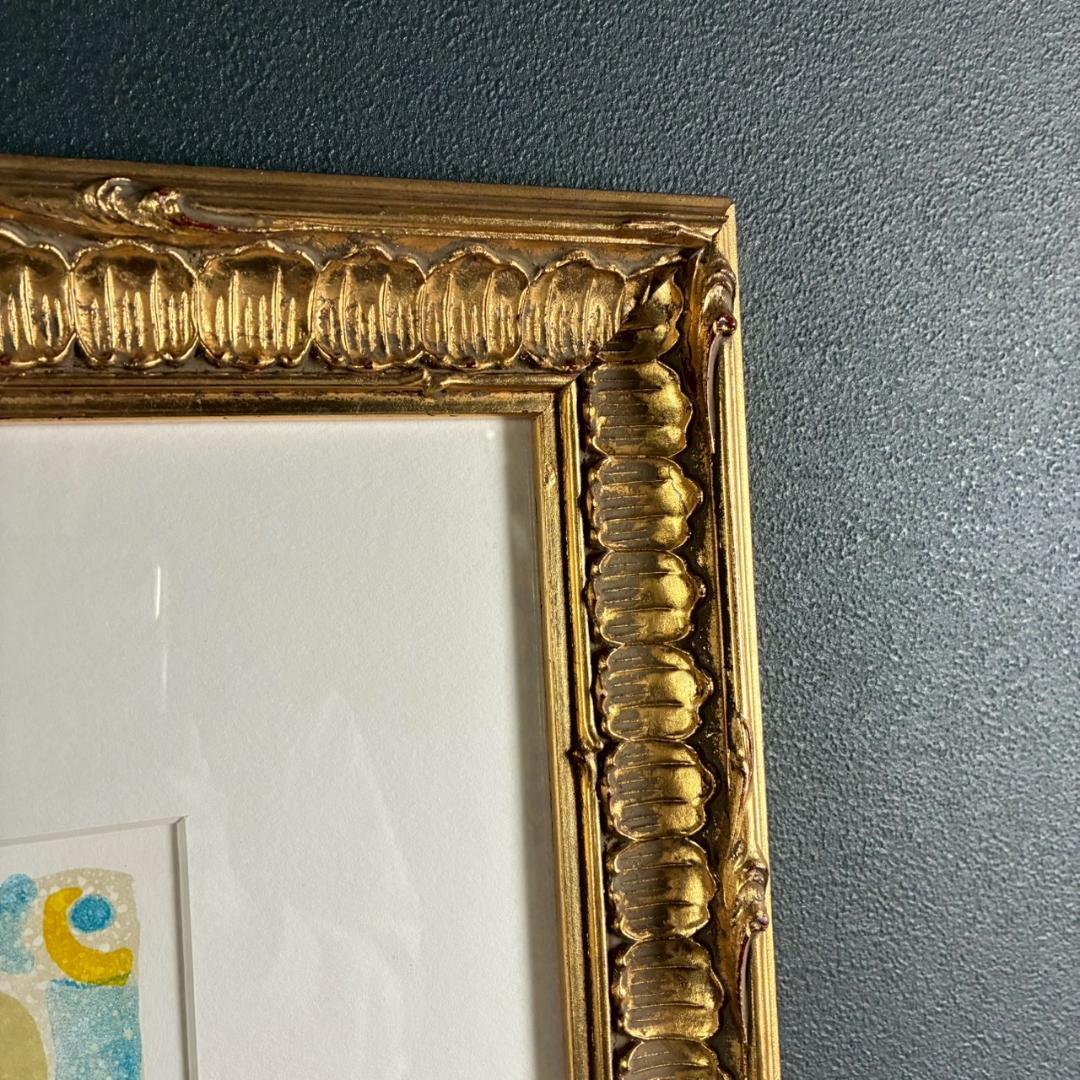 美品 ポール・アイズピリ「鳥と花束」リトグラフ 直筆サイン入 豪華額装 パリ画壇