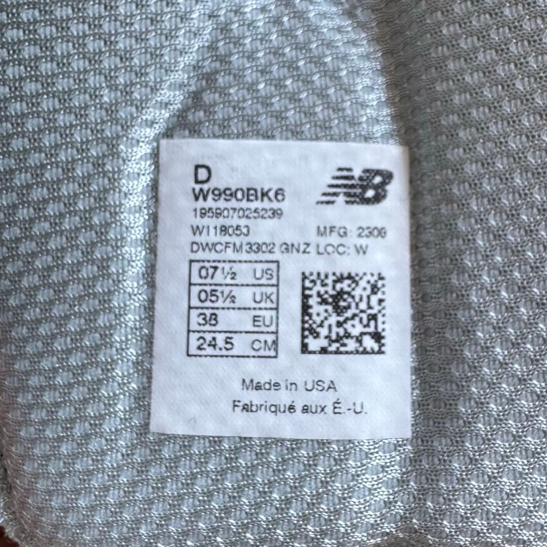 ニューバランス 990 v6 24.5cm ブラック New Balance